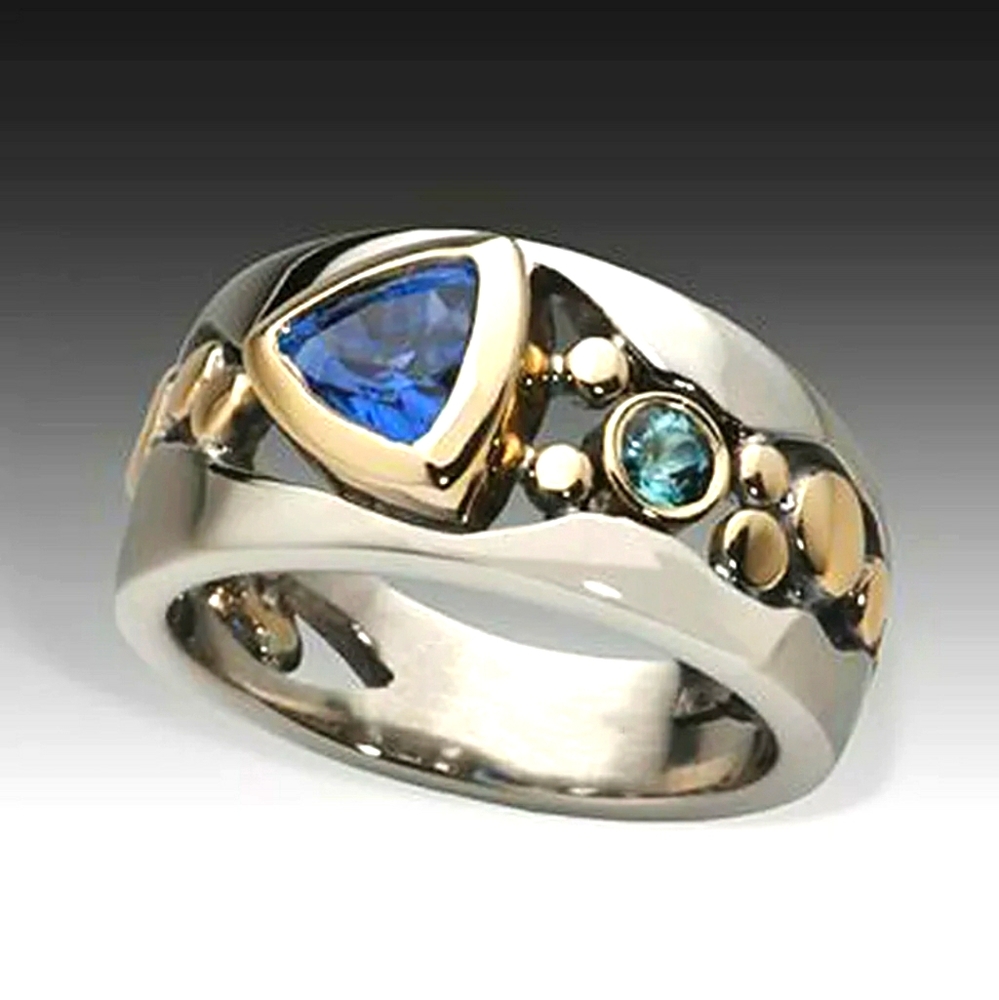 New Fashion Two Tone Ring - Picture 2 of 11